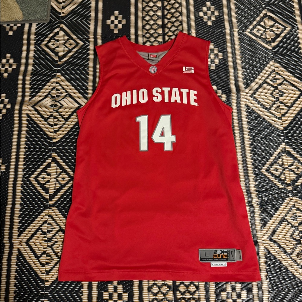 Ohio State buckeyes basketball jersey stitched LeBron James logo awesome size L
